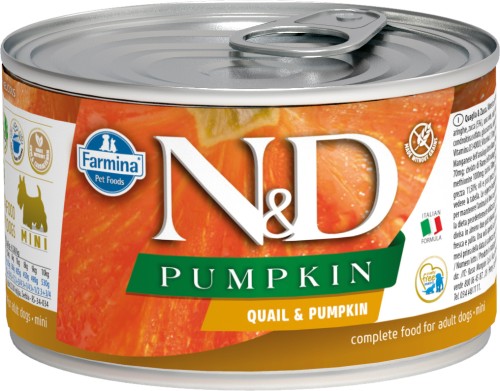 Farmina N&amp;D (Фармина НД) Pumpkin Mini Консервы беззерновые для взрослых собак мелких пород с перепелом и тыквой 140 г