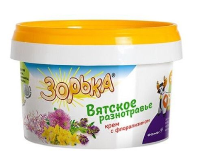 Зорька Вятское разнотравье крем с флорализином 10% для дойных животных, 200 г