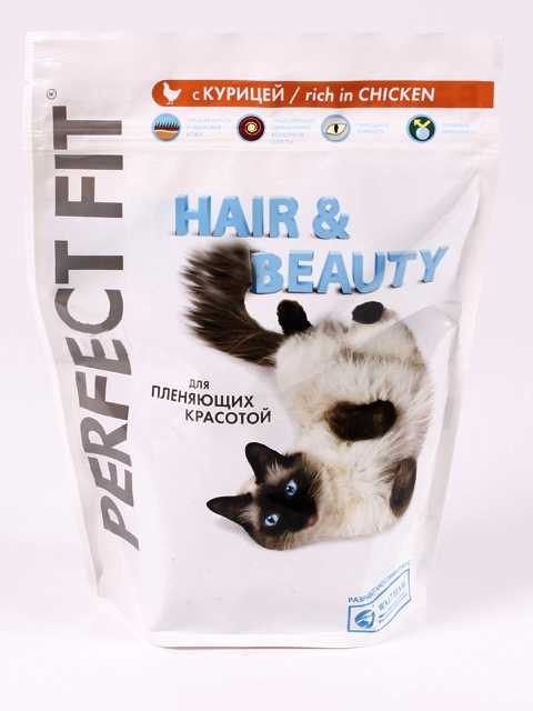 Perfect Fit (Пёрфект Фит) Hair&Beauty - Сухой корм для длинношерстных кошек с курицей 650 г