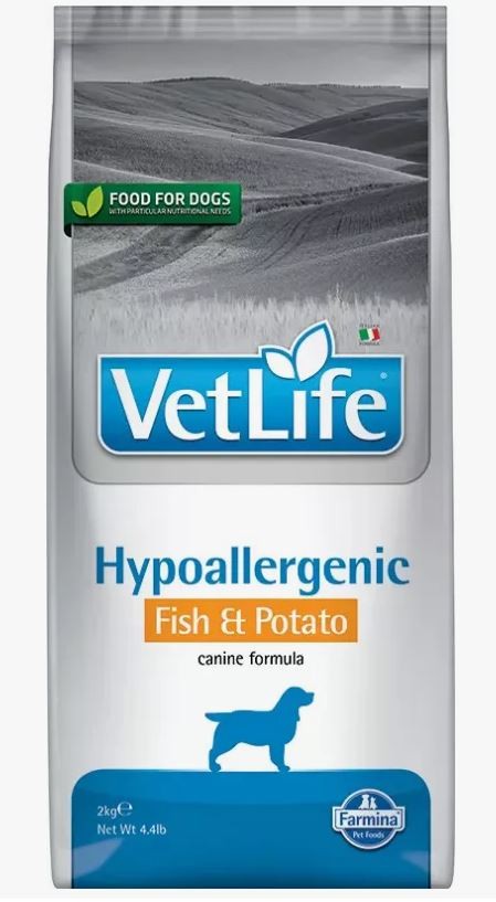 Farmina Vet Life Hypoallergenic Fish &amp; Potato Сухой лечебный гипоаллергенный корм для собак с рыбой и картофелем, 2 кг