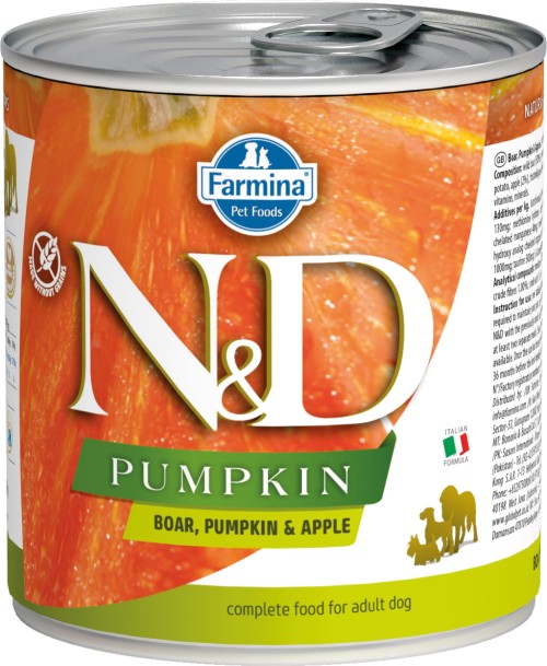 Farmina N&amp;D (Фармина НД) Pumpkin Консервы беззерновые для взрослых собак всех пород с кабаном, тыквой и яблоками 285 г