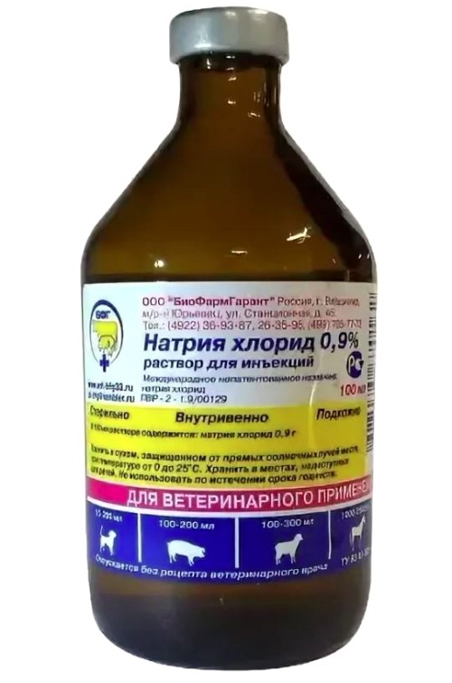 Натрия хлорид р-р для инъекций 0,9 % 100 мл (БФГ)