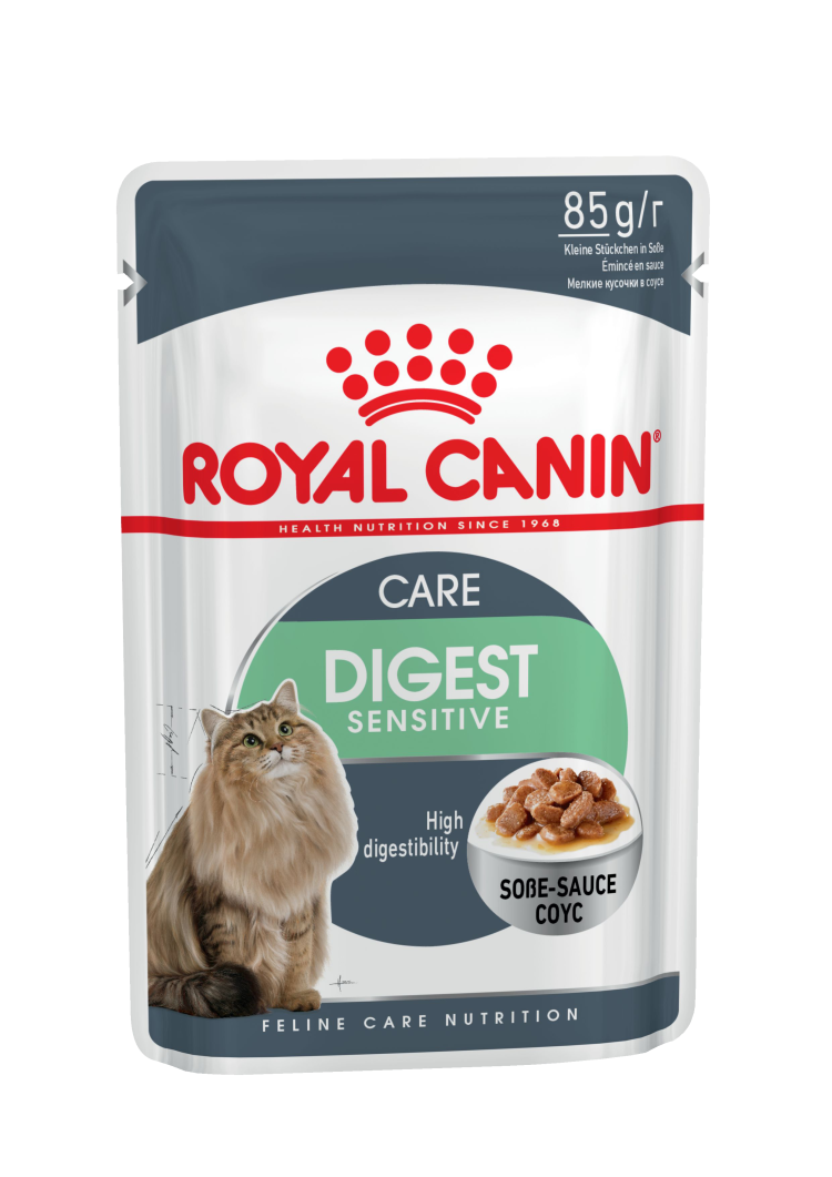 Royal Canin (Роял Канин) Digest Sensitive Влажный корм для взрослых кошек с чувствительным пищеварением в соусе 85 г 5 шт