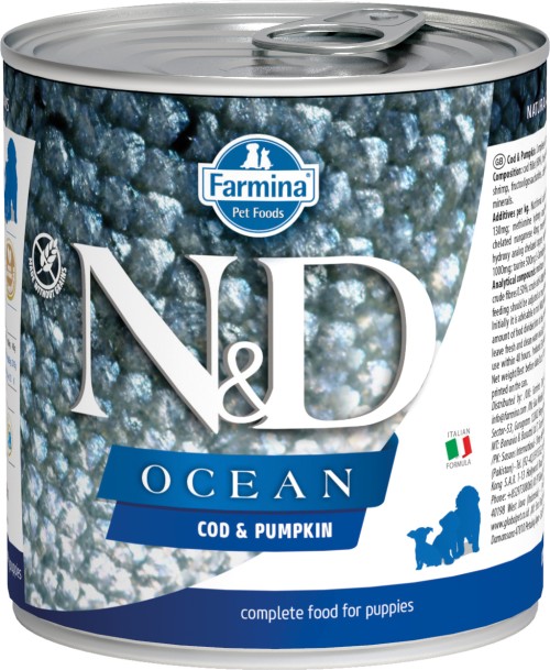 Farmina N&amp;D (Фармина НД) Ocean Puppy Консервы беззерновые для щенков всех пород с треской и тыквой 285 г
