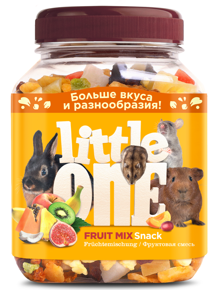 Little One (Литл Ван) Лакомство для грызунов "Фруктовая смесь", 180 г (банка)