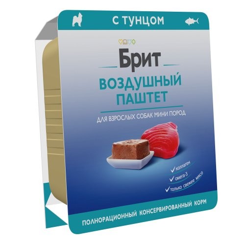 Brit Premium (Брит Премиум) Воздушный паштет с Тунцом для взрослых собак мелких пород, 100 г