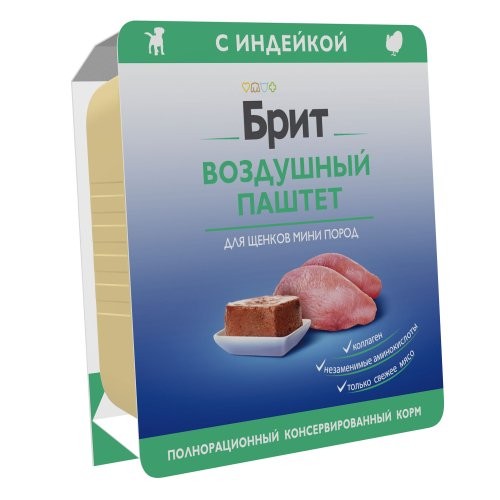  Brit Premium (Брит Премиум) Воздушный паштет с Индейкой для щенков мелких пород, 100 г