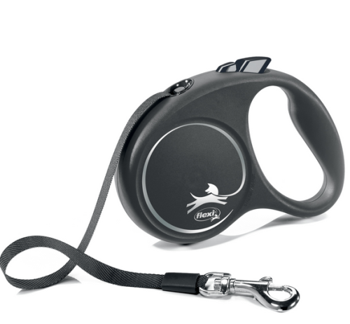FLEXI Рулетка Black design S (5 м, 15 кг) ремень Черная