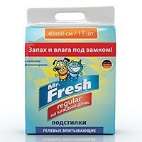 MrFresh Regular на каждый день Подстилки ультратонкие впитывающие 40*60 см 15 шт