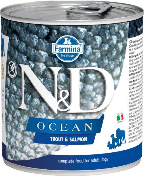 Farmina N&amp;D (Фармина НД) Ocean Консервы беззерновые для взрослых собак всех пород с форелью и лососем 285 г