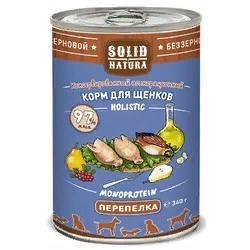 Solid Natura Holistic (Солид Натура Холистик) Консервы для щенков с перепелкой 340 г