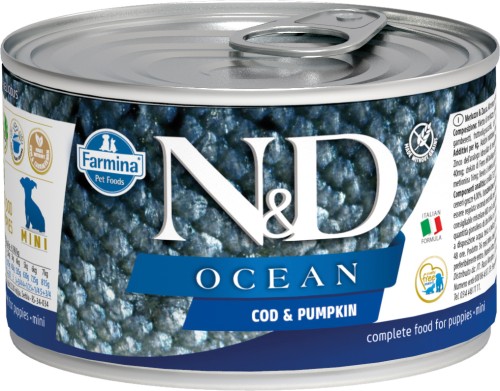 Farmina N&amp;D (Фармина НД) Ocean Puppy Mini Консервы беззерновые для щенков мелких пород с треской и тыквой 140 г