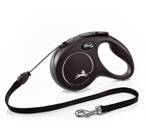 Flexi New Classic M Рулетка трос/жгут 20 кг 5 м черная