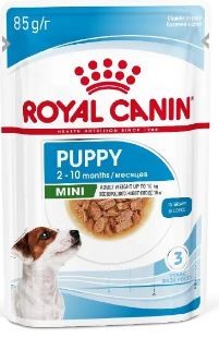 Royal Canin (Роял Канин) Mini Puppy Пауч  для щенков мелких пород в возрасте до 10 месяцев, кусочки в соусе, 85 г