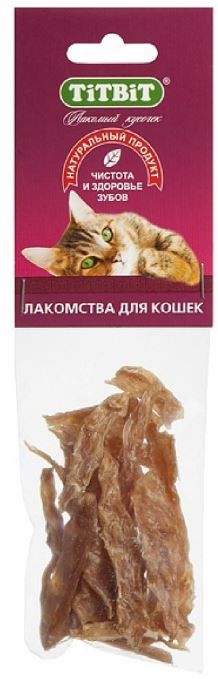 TiTBiT Лакомство для кошек, филе куриное (соломка), 14 г