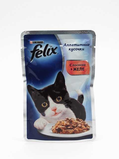 Purina Felix (Пурина Феликс) Аппетитные кусочки Пауч для кошек с лососем в желе 75 г