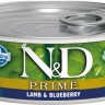 Farmina N&D Prime (Фармина НД Прайм) Консервы беззерновые для кошек с ягненком и черникой 70 г