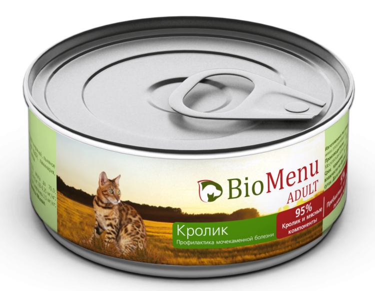Bio menu (Био меню) Adult Консервы для взрослых кошек с кроликом в паштете 100 г