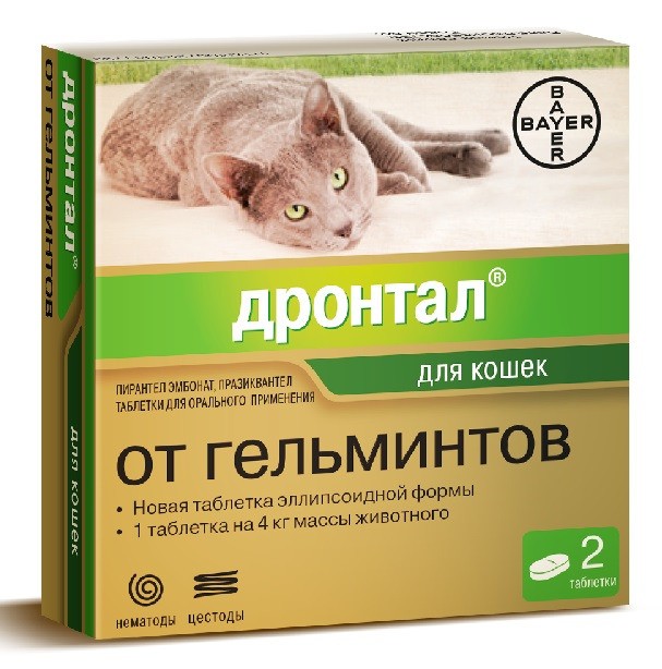 Дронтал антигельминтик для кошек, 2 табл., Elanco\НЕТ В НАЛИЧИИ