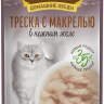 Деревенские лакомства Домашние обеды «Треска с макрелью» в нежном желе для кошек, 70 г