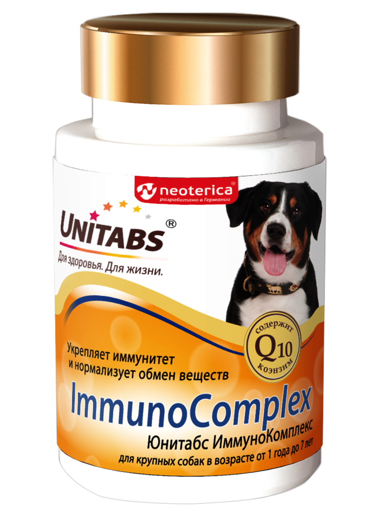 Unitabs (Юнитабс) ImmunoComplex Витаминно-минеральный комплекс для крупных собак, для иммунитета, 100 таб.