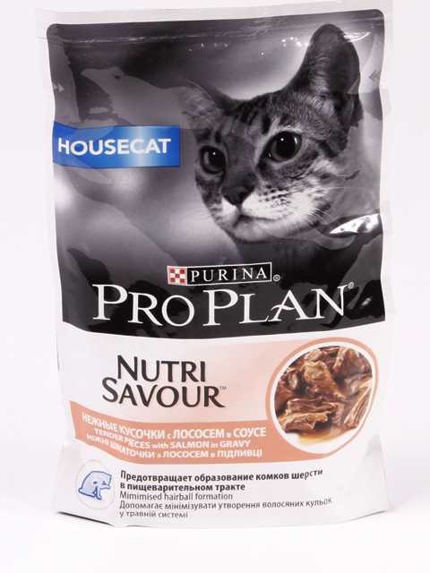 Purina Pro Plan (Пурина Про План) Nutri Savour Housecat Пауч для кошек для кошек живущих в помещении с лососем в соусе 85 г 5 шт