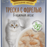 Деревенские лакомства Домашние обеды «Треска с форелью» в нежном желе для кошек, 70 г