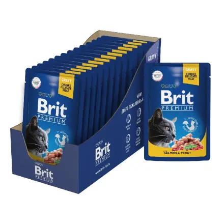 Brit Premium (Брит Премиум) Пауч для взрослых кошек с лососем и форелью 85 г