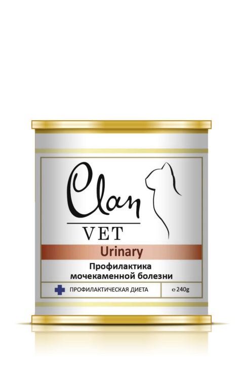 CLAN VET Urinary Диетические консервы для кошек Профилактика болезней почек 240 г