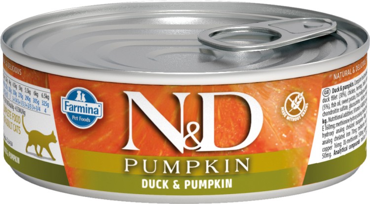 Farmina N&D (Фармина НД) Pumpkin Консервы беззерновые для кошек с уткой и тыквой 70 г