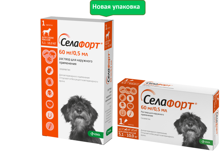 Селафорт капли на холку для собак весом от 5,1 до 10 кг, 60 мг 1 пипетка