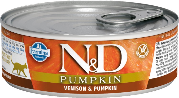 Farmina N&D (Фармина НД) Pumpkin Консервы беззерновые для кошек с олениной и тыквой 70 г