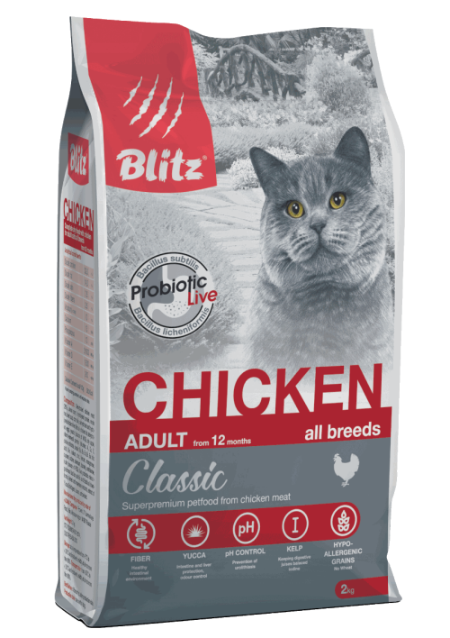 Blitz Classic Adult Cat Сухой корм для взрослых кошек c курицей 400 г