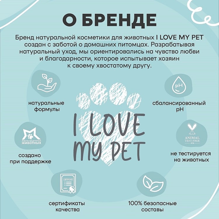 Спрей-кондиционер для распутывания колтунов у собак и кошек, 250 мл I LOVE MY PET