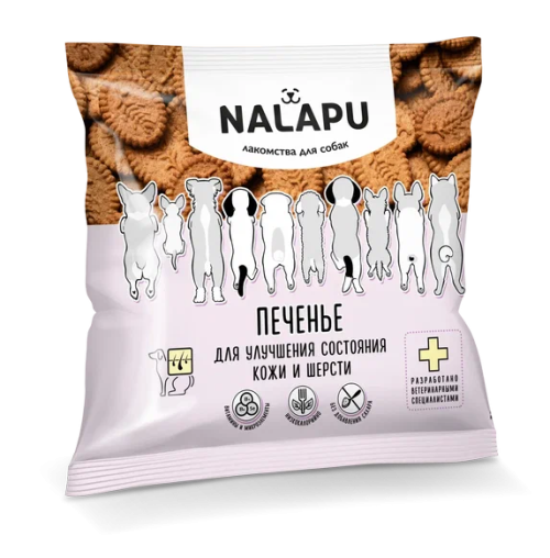 Nalapu (Nalapu) Лакомство для собак Печенье для кожи и шерсти 115 г