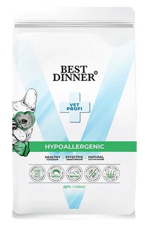 Best Dinner Vet Profi Hypoallergenic Сухой корм для взрослых собак всех пород при пищевой аллергии и непереносимости, 2 кг