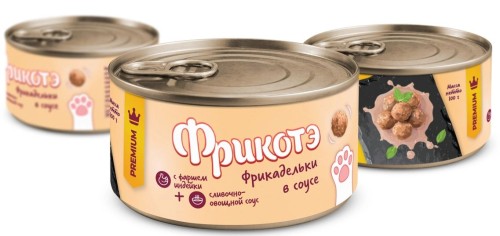 ФРИКОТЭ корм влажный для кошек, фрикадельки с индейкой в сливочно-овощном соусе, 100 г