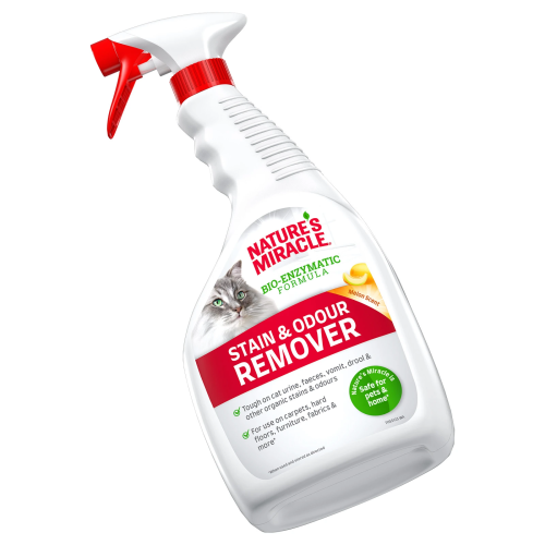 Nature's Miracle Cat Stain &amp; Odor Remover Уничтожитель пятен и запахов от кошек, универсальный с ароматом дыни, спрей 946 мл