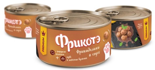 ФРИКОТЭ корм влажный для кошек, фрикадельки с ягненком и нутом в мясном бульоне, 100 г