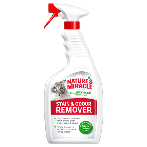 Nature's Miracle Cat Stain &amp; Odor Remover Уничтожитель пятен и запахов от кошек, универсальный, спрей 709 мл