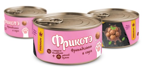 ФРИКОТЭ корм влажный для кошек, фрикадельки с телятиной в мясном бульоне, 100 г