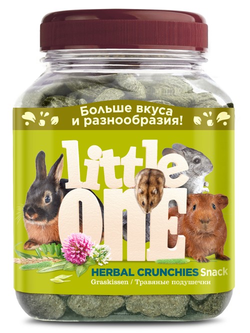 Little One (Литл Ван) Лакомство для грызунов "Травяные подушечки", 100 г (банка)