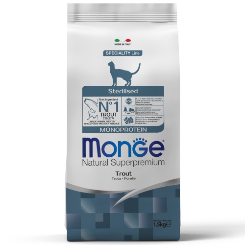 Monge Cat Speciality Line Monoprotein Сухой корм для котят и беременных кошек, из форели 400 г