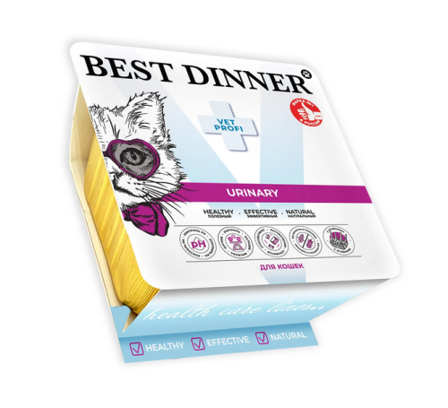 Best Dinner Vet Profi Urinary Консервы для кошек для растворения струвитных камней и профилактики струвитного уролитиаза, с ягненком в паштете, 100 г