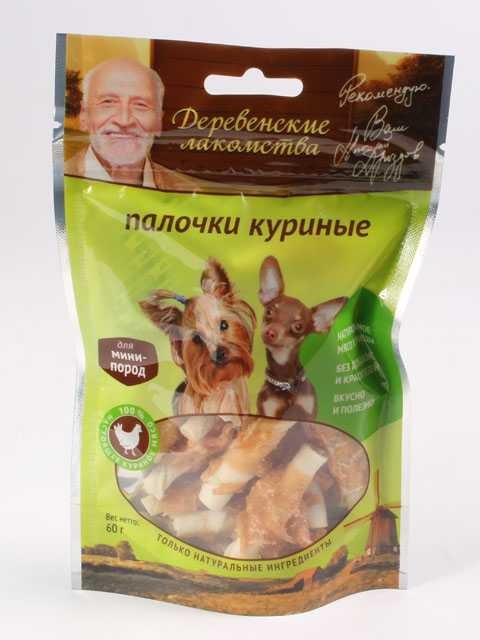 Деревенские лакомства для собак мини пород Палочки Куриные 