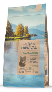 Rawival (Равивал) Finest from the sky Сухой корм для стерилизованных кошек с уткой и индейкой 400 г