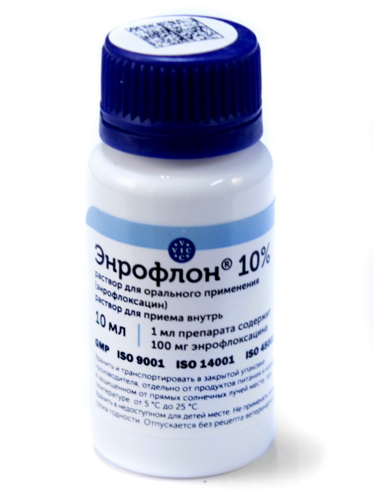 Энрофлон 10% р-р пероральный, 10 мл (замена Байтрил 10%)