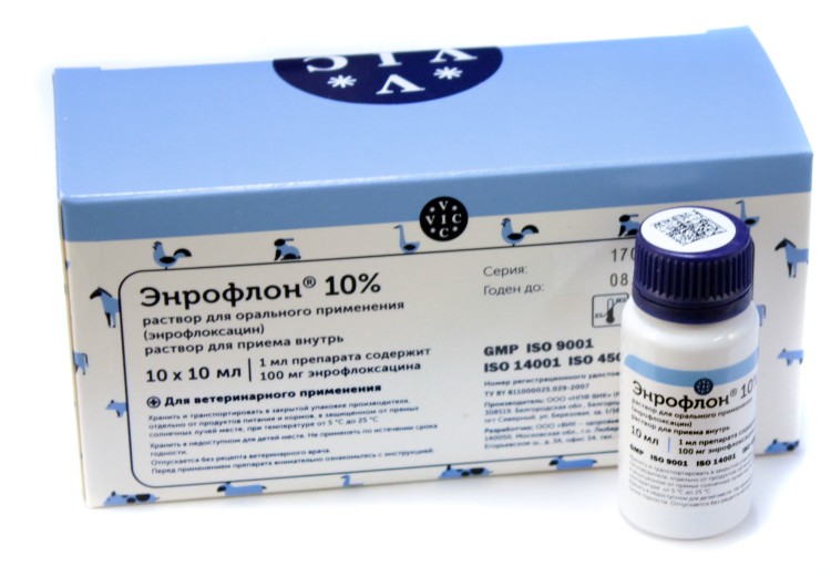 Энрофлон 10% р-р пероральный, 10 мл (замена Байтрил 10%)