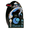 FLEXI New Line Comfort M Рулетка трос 5м/до 20кг серый/голубой