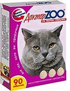 Доктор Zоо Лакомство витаминное для кошек со вкусом говядины 90 табл